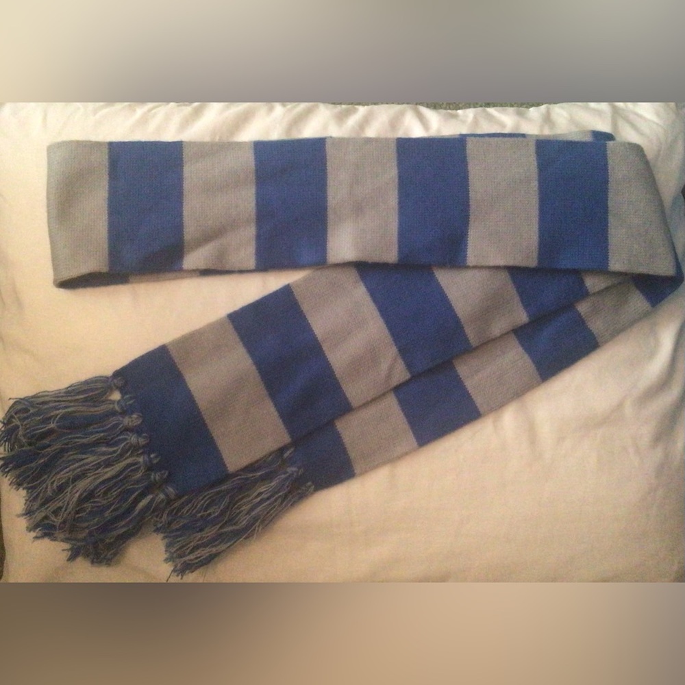 NWOT Cejon Blue & Grey Striped Scarf